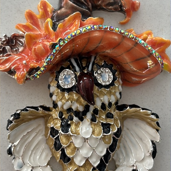 Kirks Folly Whimsical Witchy Owl On Pumpkin Silver Tone Adjustable Necklace - Picture 3 of 14